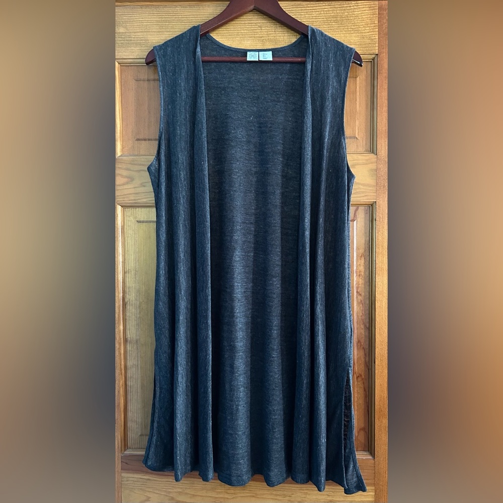 Artisan Ny Dark Gray Linen Top